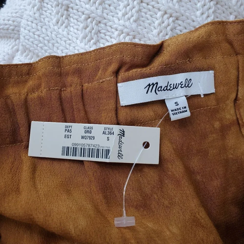 Madewell Tie-Front Paperbag Midi Skirt sz Sm